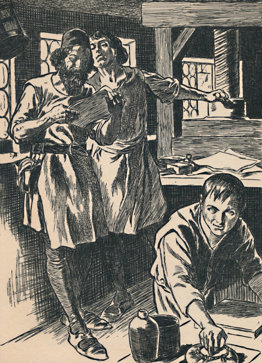 Caxton en su Taller de Impresión, c1907 de Unbekannt
