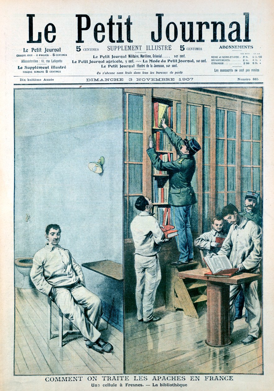 Celda y biblioteca en la prisión de Fresnes, 1907 de Unbekannt