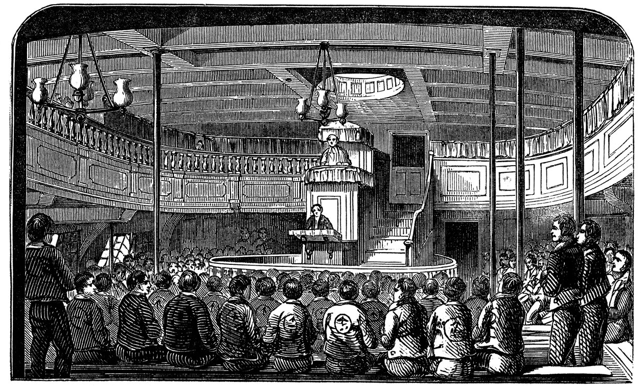 Capilla a bordo del pontón prisión Warrior en Woolwich, Londres, 1848 de Unbekannt