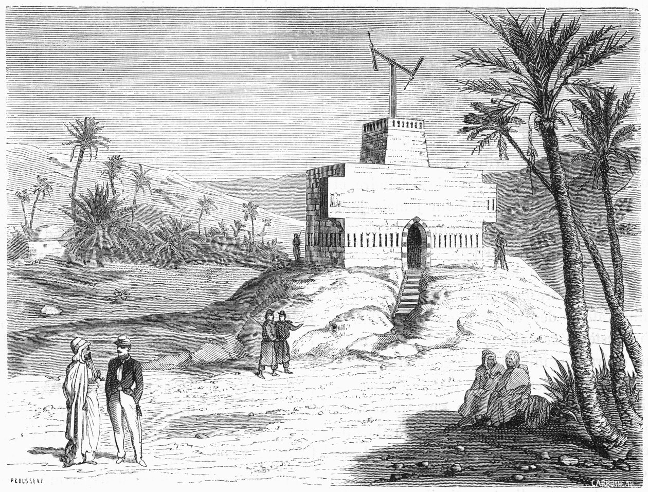 Sistema de telégrafo aéreo de Chappes, Argelia, mediados del siglo XIX, c1870 de Unbekannt