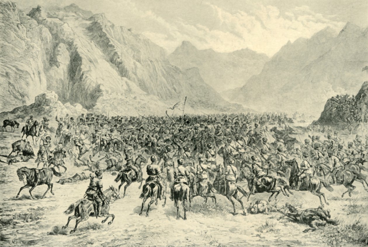 Carga de la caballería de Punjab en la segunda acción cerca de Charasia, el 24 de abril de 1880 de Unbekannt