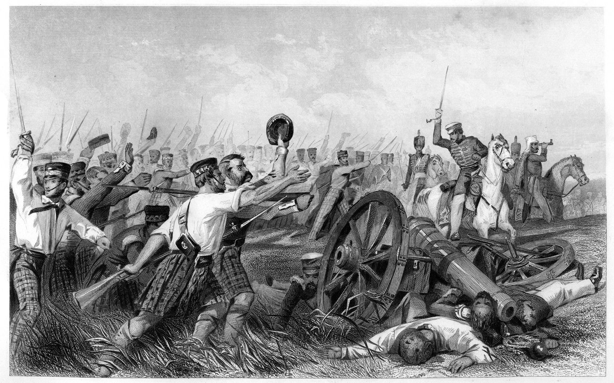 Carga de los Highlanders antes de Cawnpore, bajo el General Havelock, 1857, c1860 de Unbekannt