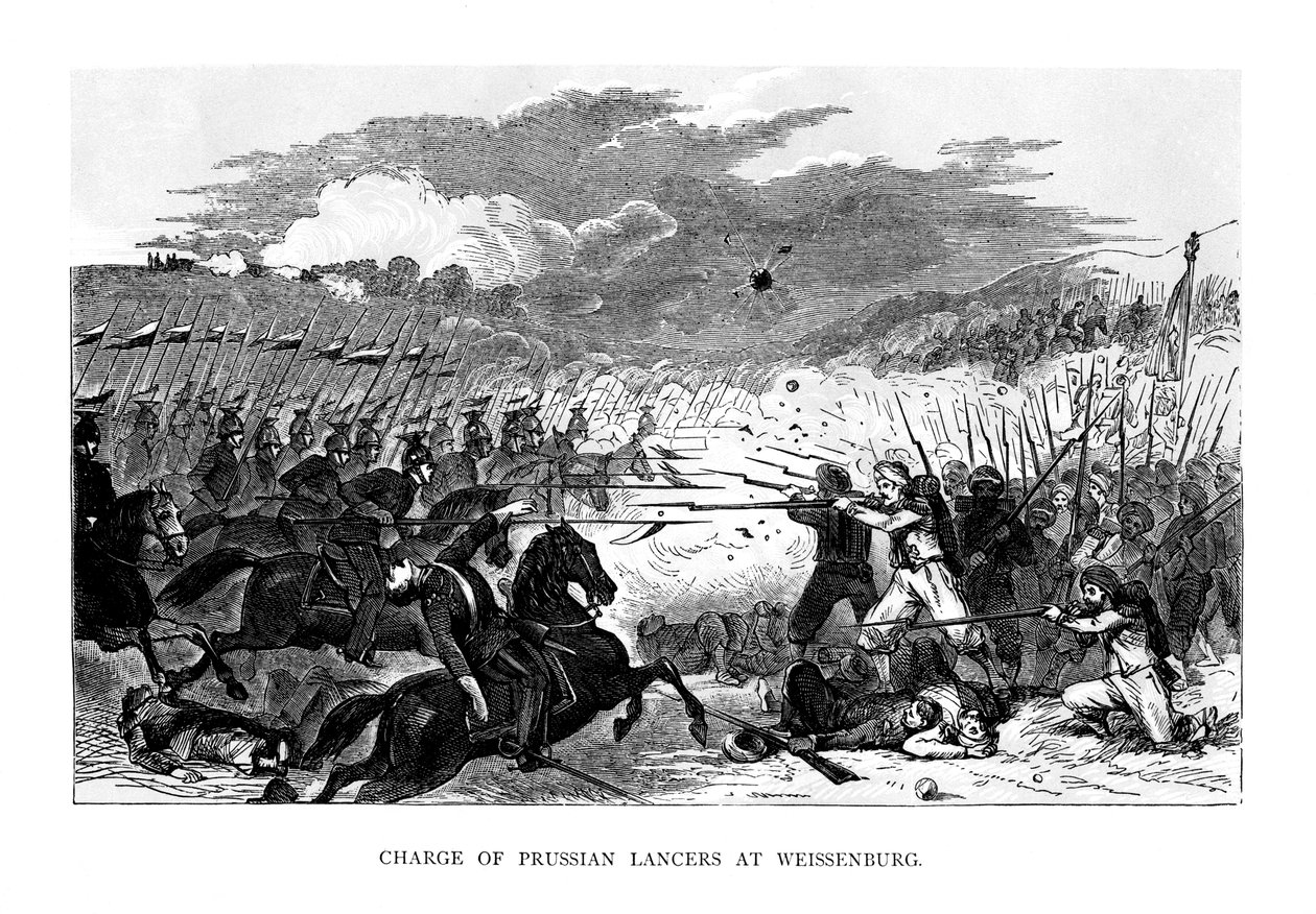 Carga de los lanceros prusianos en Weissenburg de Unbekannt