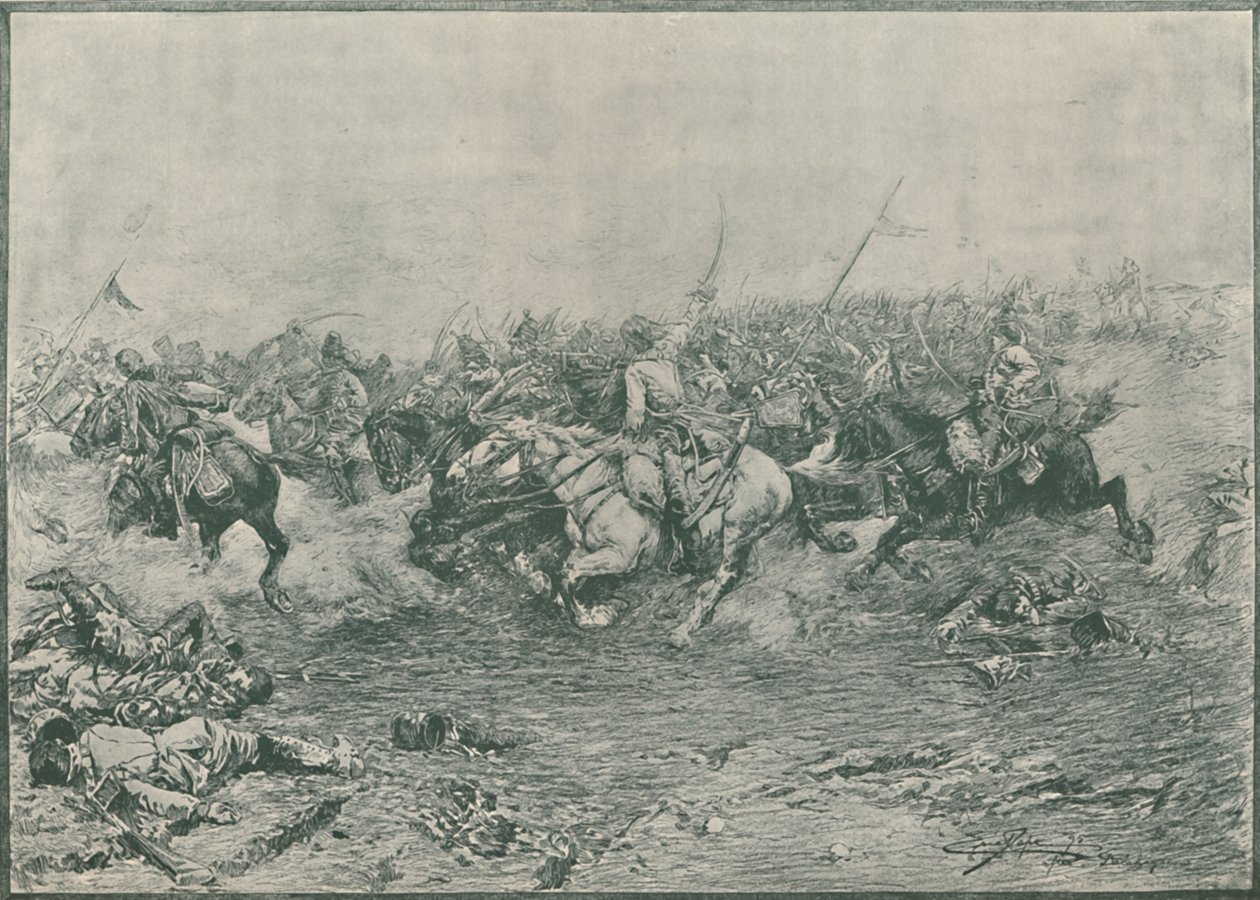 Carga de los Duodécimos Húsares en la Batalla de Marengo, 1800, 1896 de Unbekannt