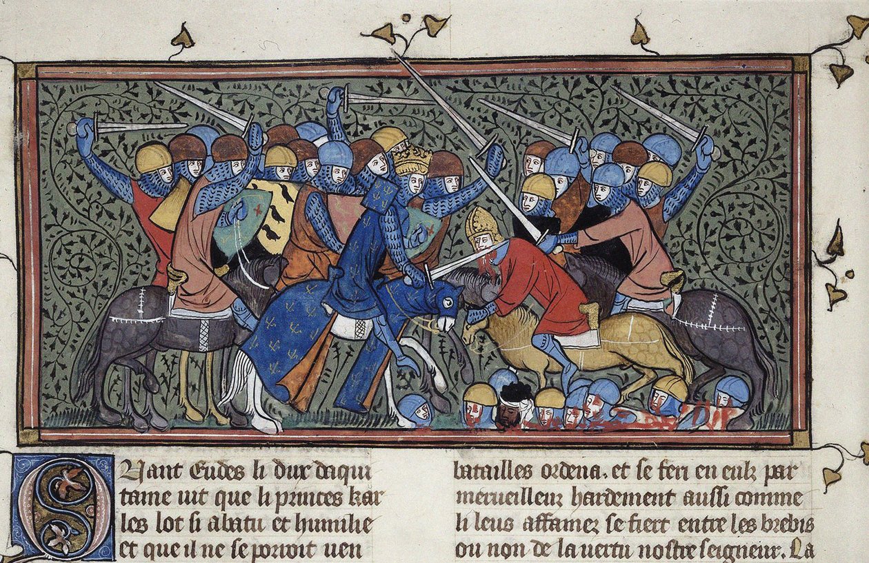 Carlos Martel en la Batalla de Tours, ca 1332-1350 de Unbekannt