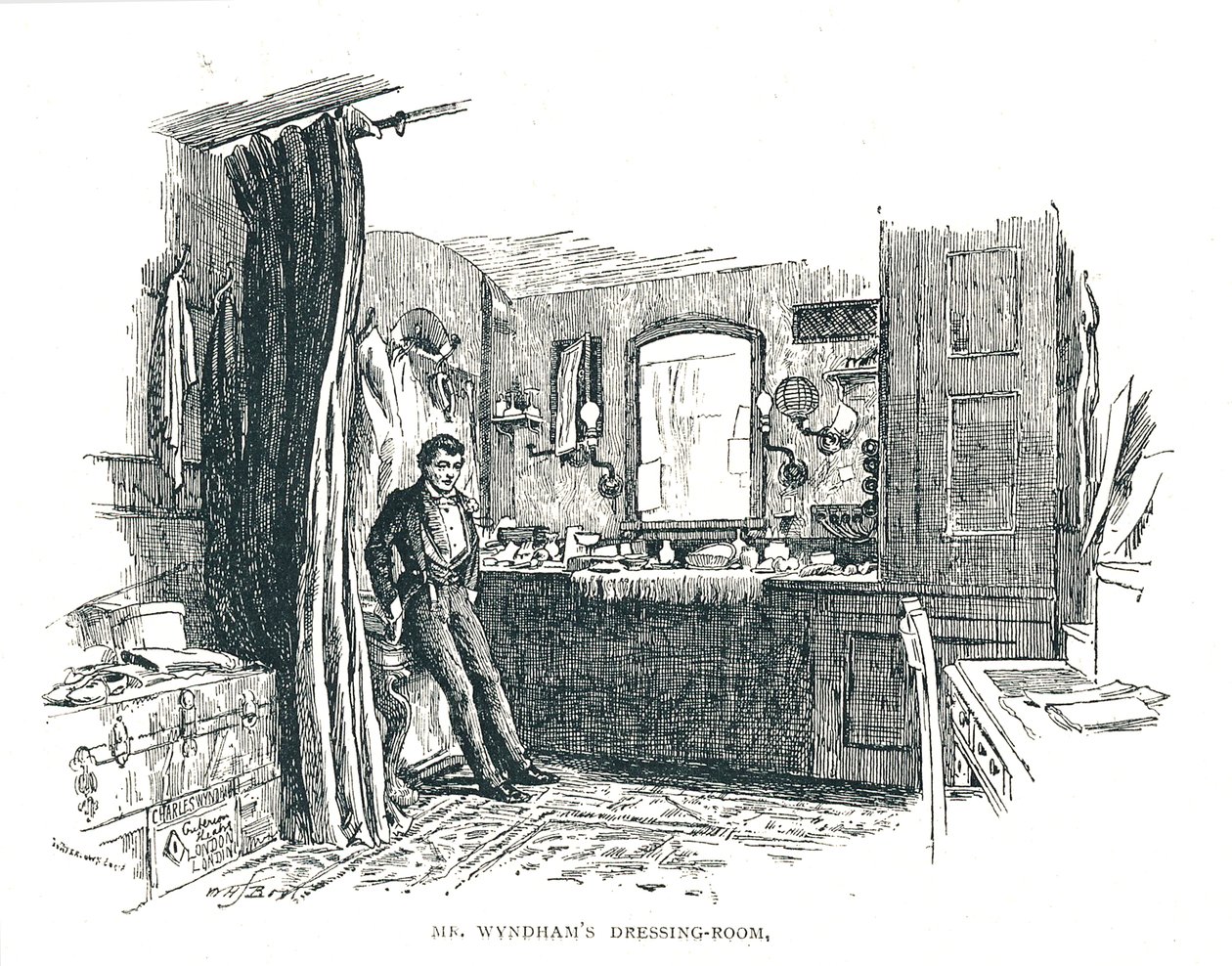 Camerino de Charles Wyndham con vista a Piccadilly en el Teatro Criterion, 1891 de Unbekannt