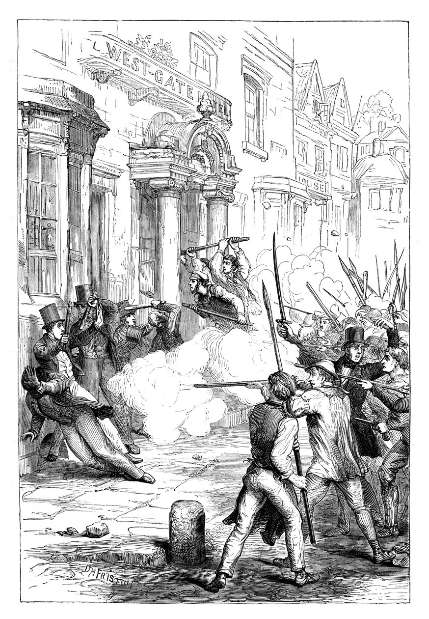 Disturbios cartistas en Newport, Monmouthshire, 1839 c. 1895 de Unbekannt