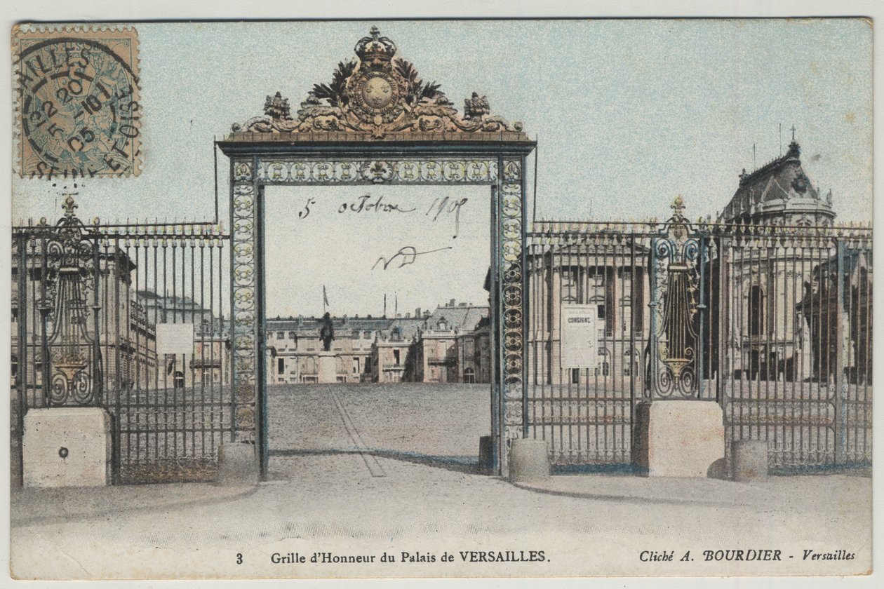 Chateau de Versailles: reja de honor - Postal fechada en 1905 de Unbekannt