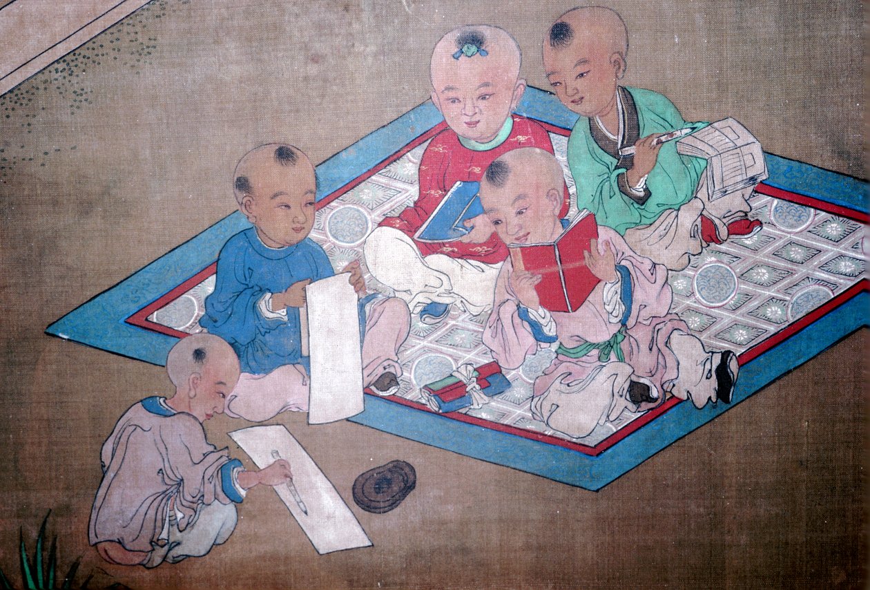 Niños jugando, pintura japonesa, siglo XVIII de Unbekannt