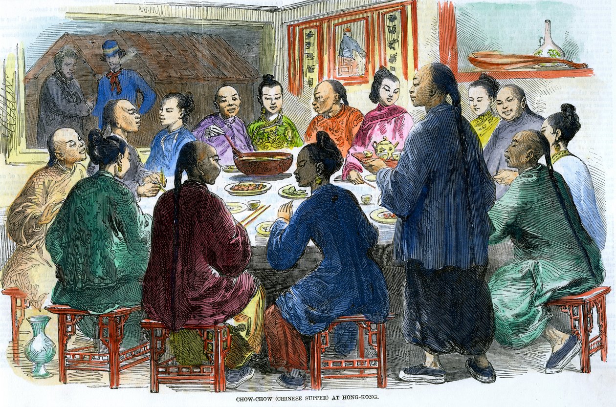 Cena china Chow-chow en Hong Kong, c. 1875 de Unbekannt