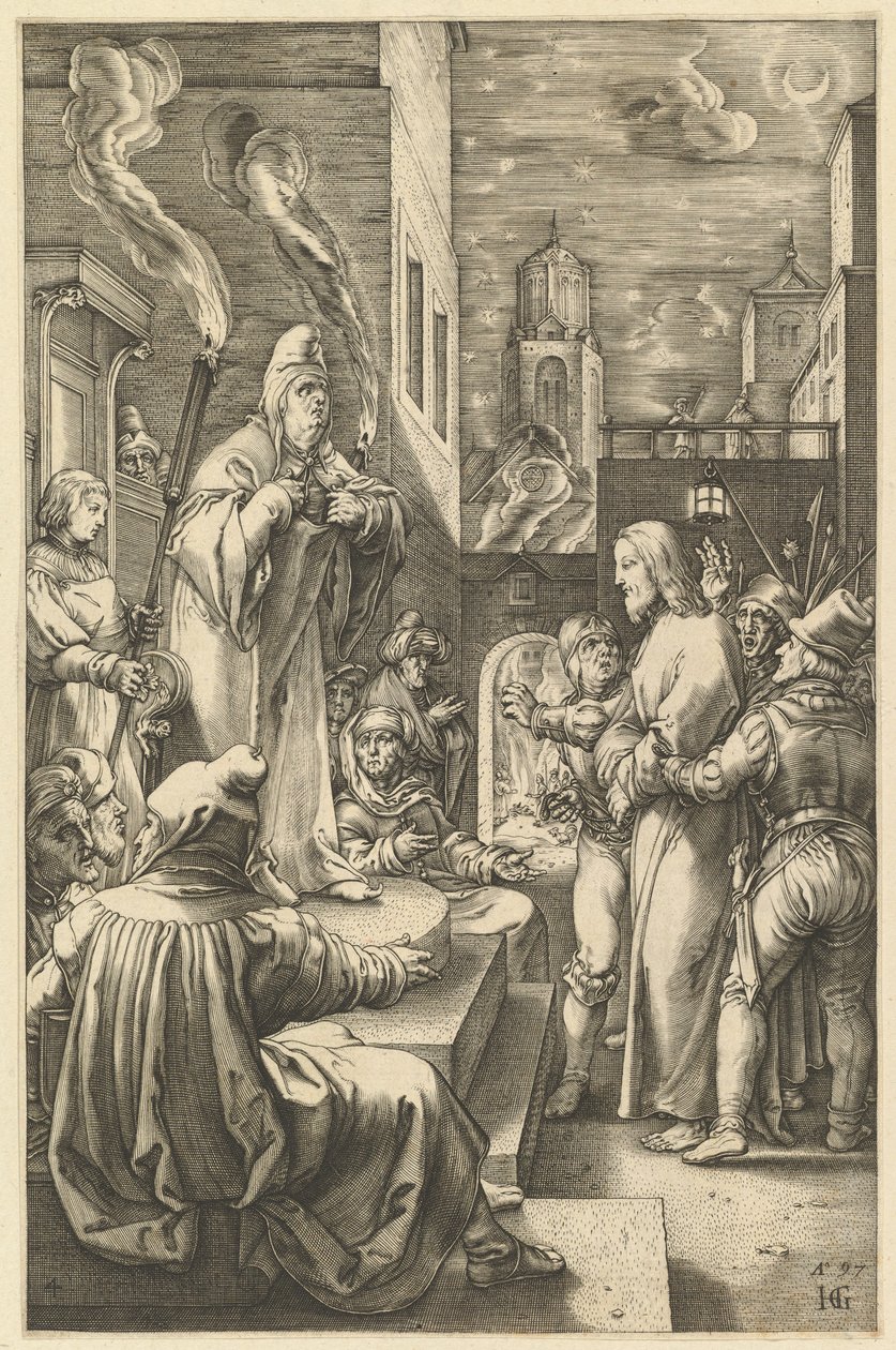 Cristo Ante Caifás, de La Pasión de Cristo, ca. 1598-1617 de Unbekannt