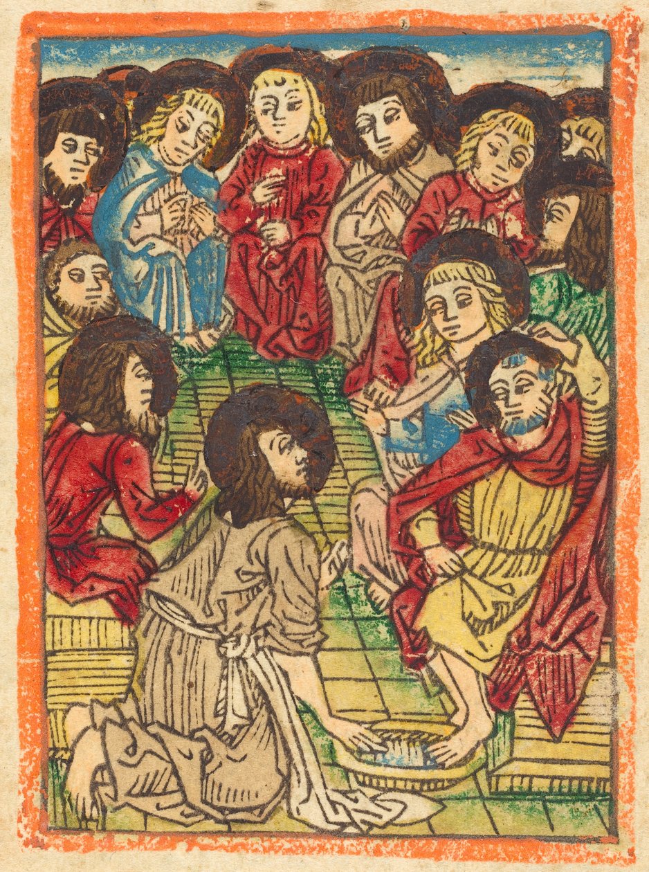 Cristo lavando los pies a los apóstoles, c. 1480 de Unbekannt