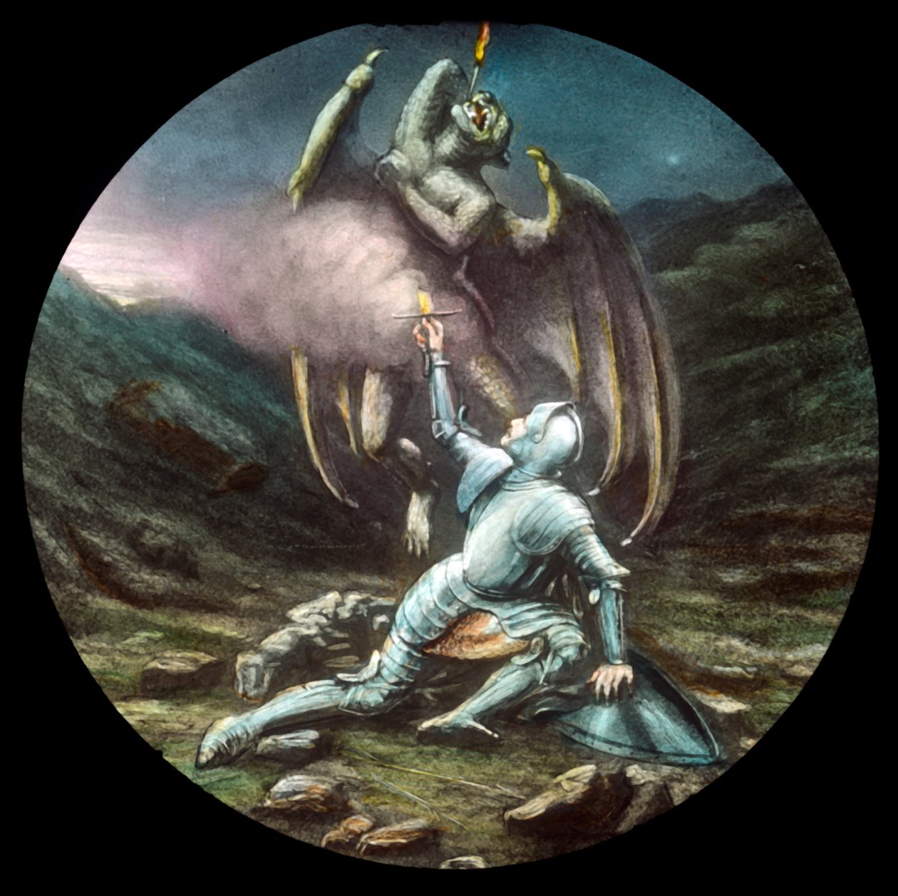 Cristiano y Apollyon, c1910 de Unbekannt
