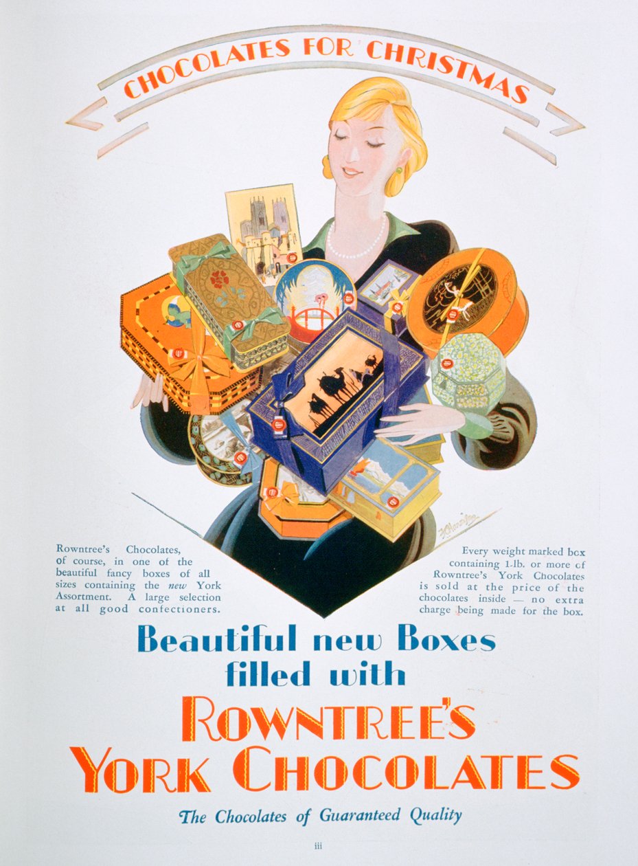 Anuncio navideño de chocolates Rowntrees York, 1928 de Unbekannt