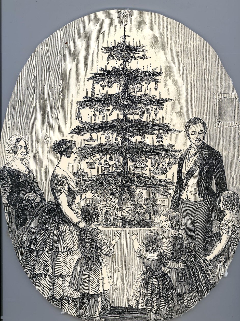 Navidad con la Reina Victoria, el Príncipe Alberto, sus hijos y la madre de la Reina Victoria, en 1848 de Unbekannt