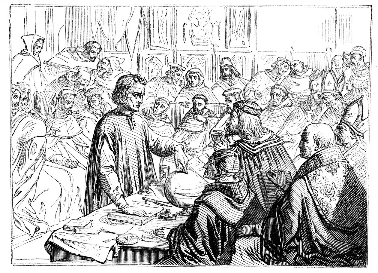 Cristóbal Colón ante el Consejo en Salamanca, España, 1487 de Unbekannt