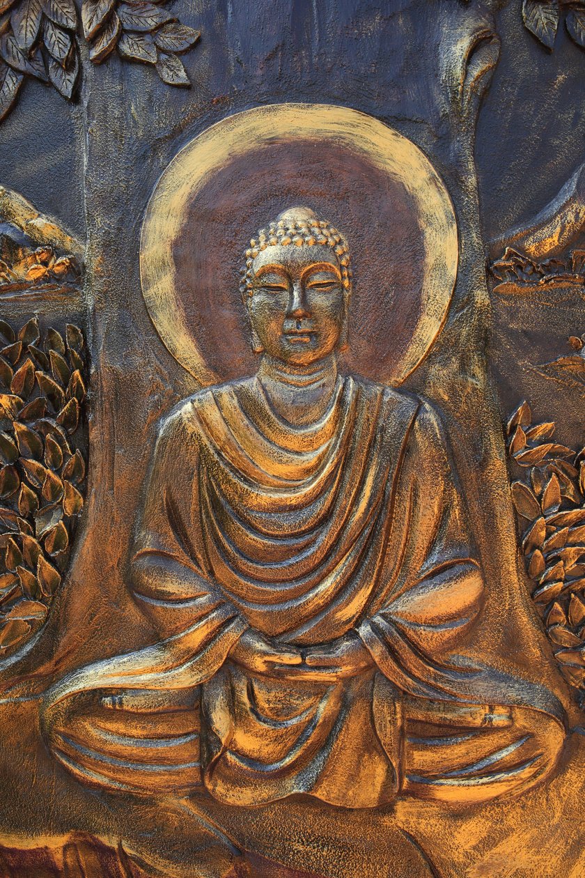 Pagoda budista Chua Thien Lam Go. Buda Shakyamuni sentado en la pose de meditación. Thay Ninh, Vietnam de Unbekannt
