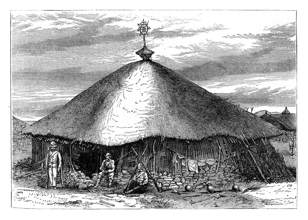 Iglesia en Magdala, con la tumba de Teodoro, Etiopía, c1868 de Unbekannt