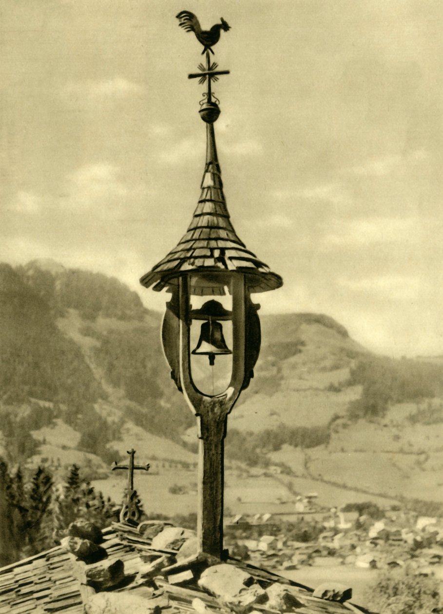 Campana de iglesia y veleta, Kitzbühel, Tirol, Austria, c1935 de Unbekannt