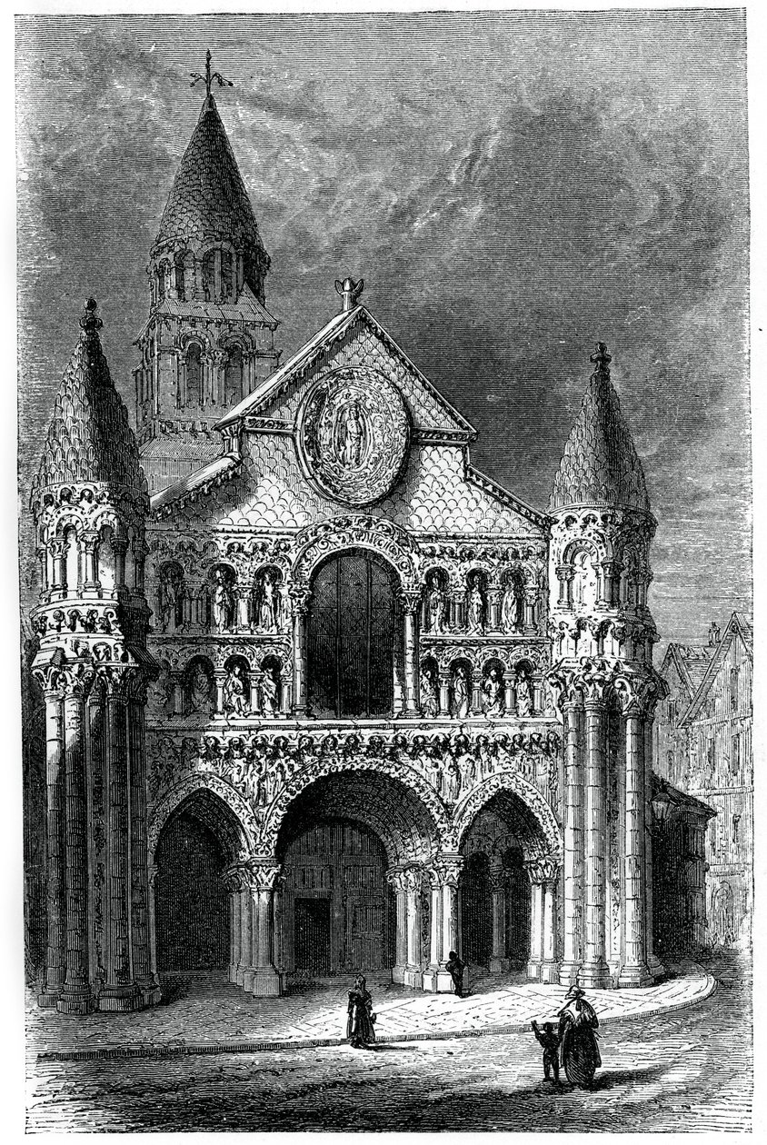 Iglesia de Notre Dame de la Grande, Poitiers, Francia, siglo XII, 1870 de Unbekannt