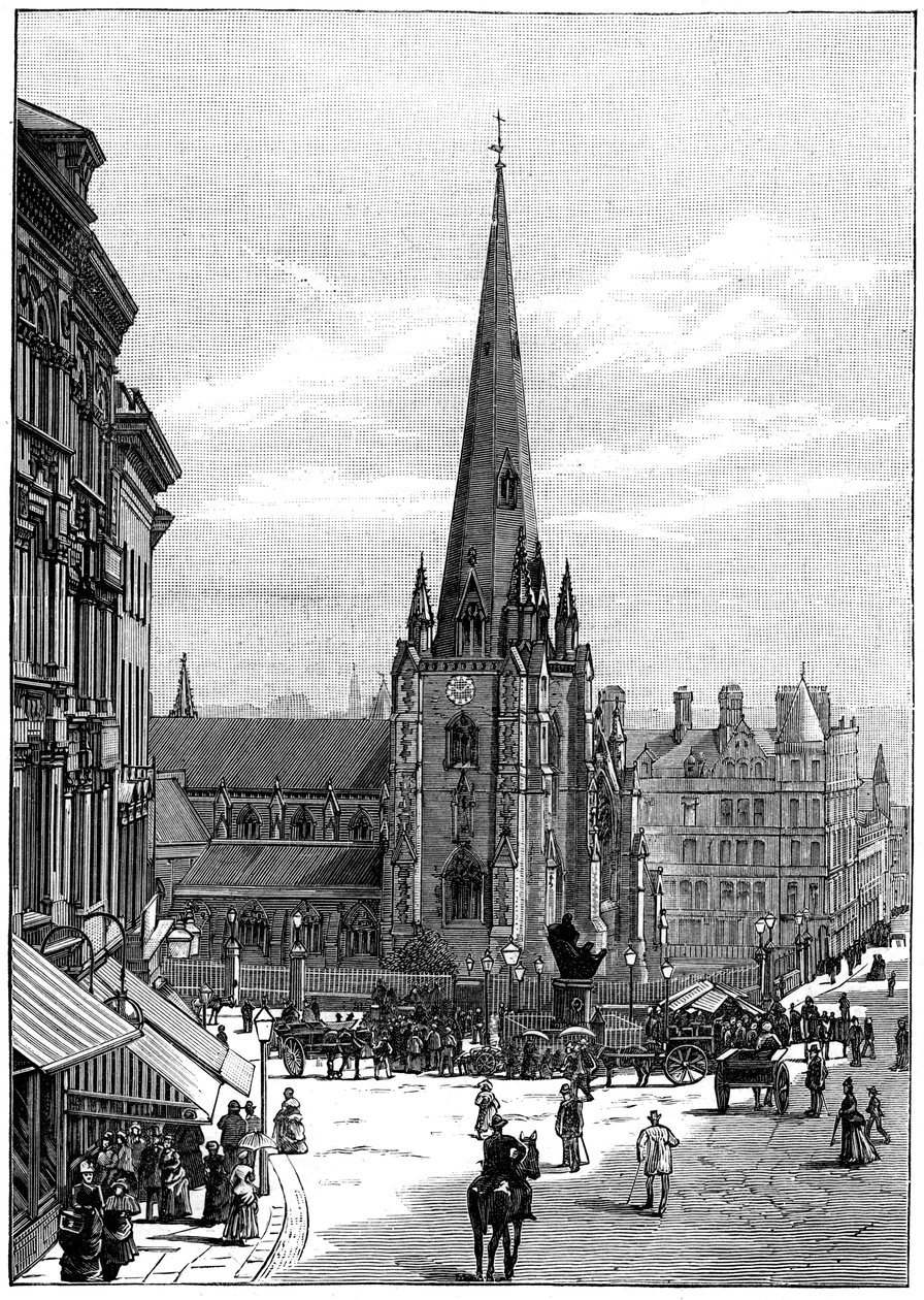 Iglesia de San Martín en el Bull Ring, Birmingham, West Midlands, 1887 de Unbekannt