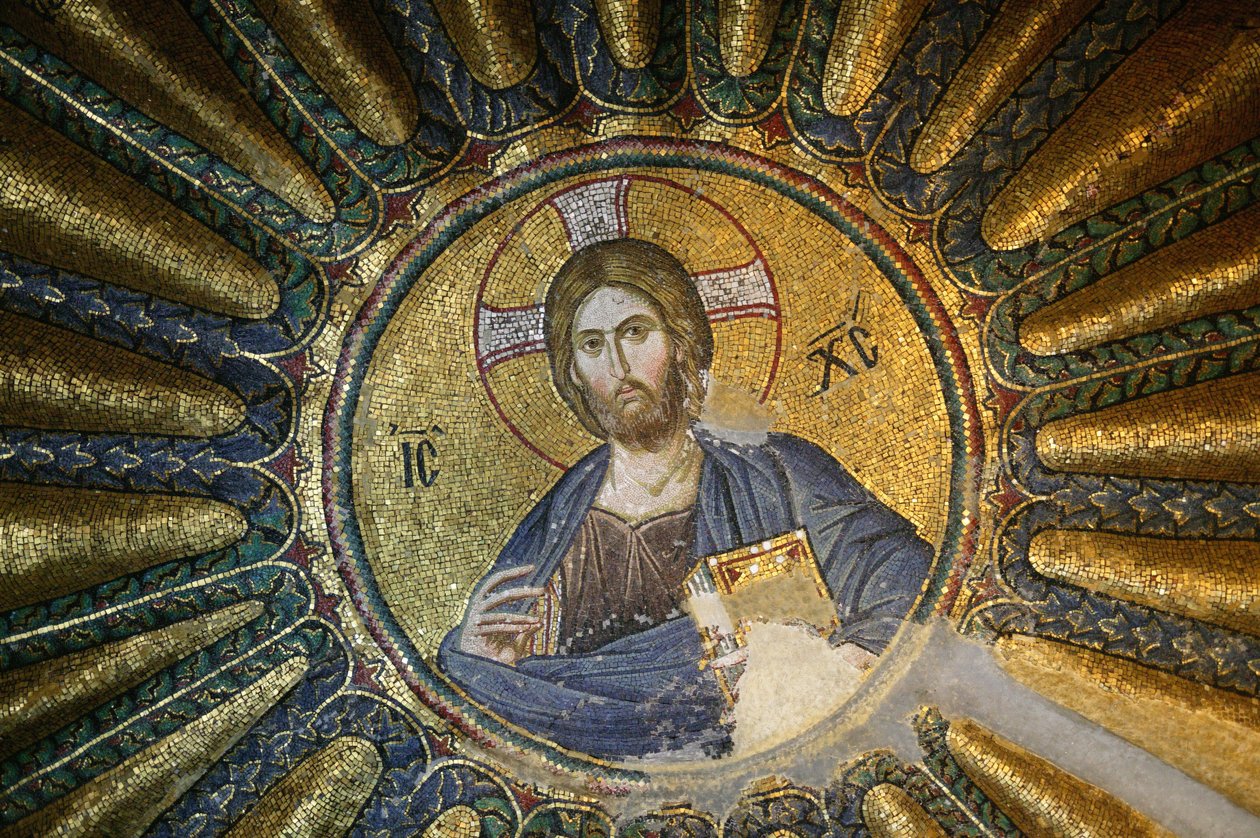 Iglesia de San Salvador de Chora. Mosaico del techo de Cristo Pantocrátor (en gloria), Estambul, Turquía de Unbekannt