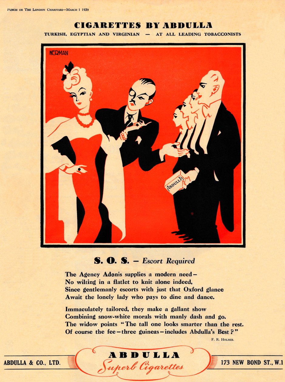 Cigarrillos por Abdulla - S.O.S. - Se requiere escolta, 1939 de Unbekannt