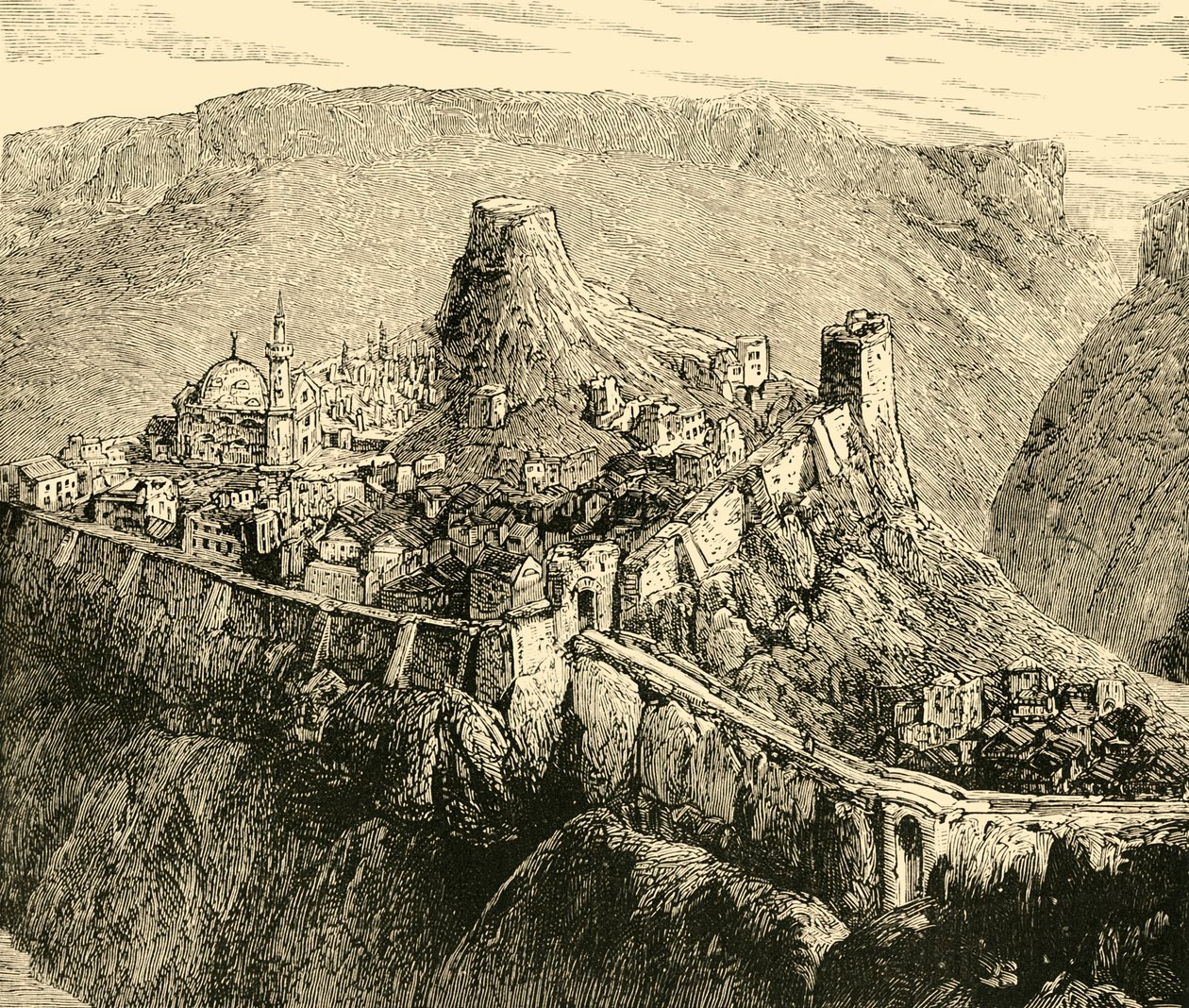 Ciudadela y Palacio de los Antiguos Reyes de Bulgaria en Tirnova, 1890 de Unbekannt