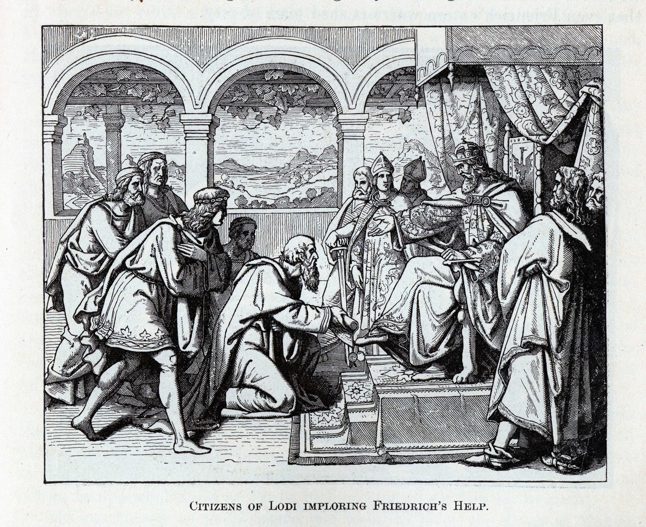 Ciudadanos de Lodi implorando la ayuda de Friedrich, 1882 de Unbekannt