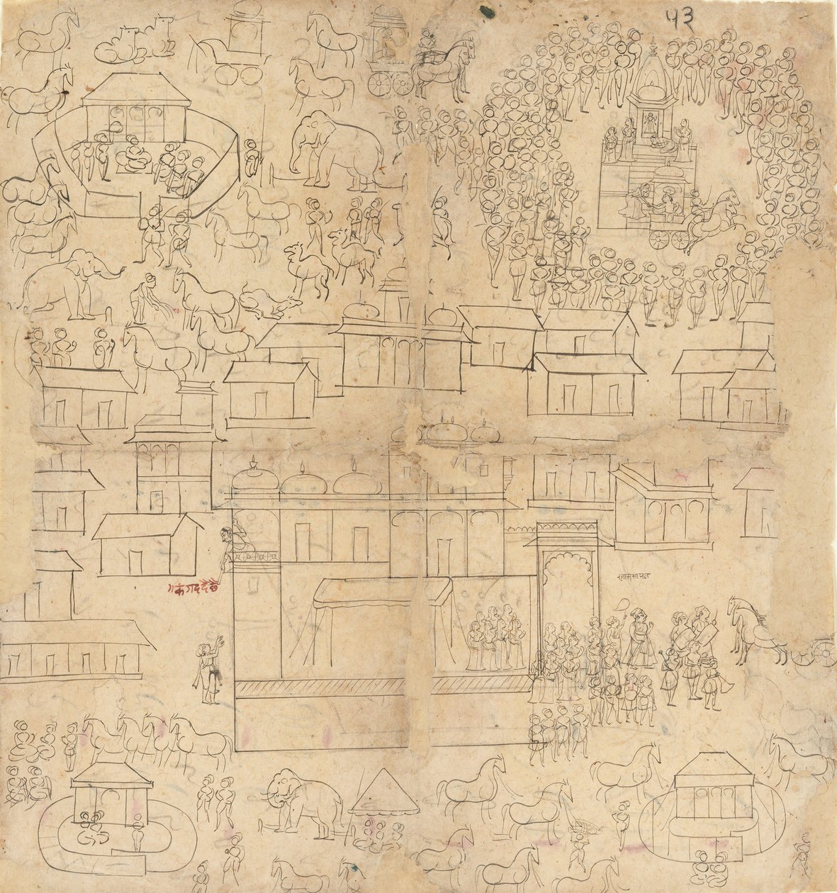 Paisaje urbano, siglos XVIII-XIX de Unbekannt