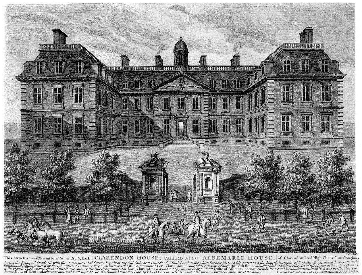 Clarendon House, Piccadilly, siglo XVII, 1908 de Unbekannt