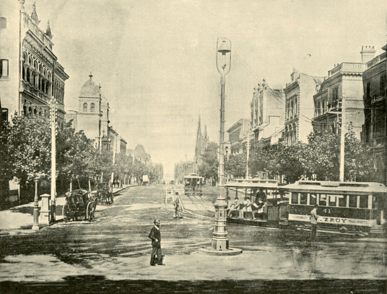 Calle Collins, Melbourne, desde los Edificios del Tesoro, 1901 de Unbekannt