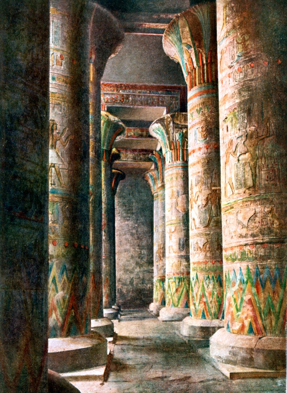 Columnas, Templo de Horus, Edfu, Egipto, siglo XX de Unbekannt
