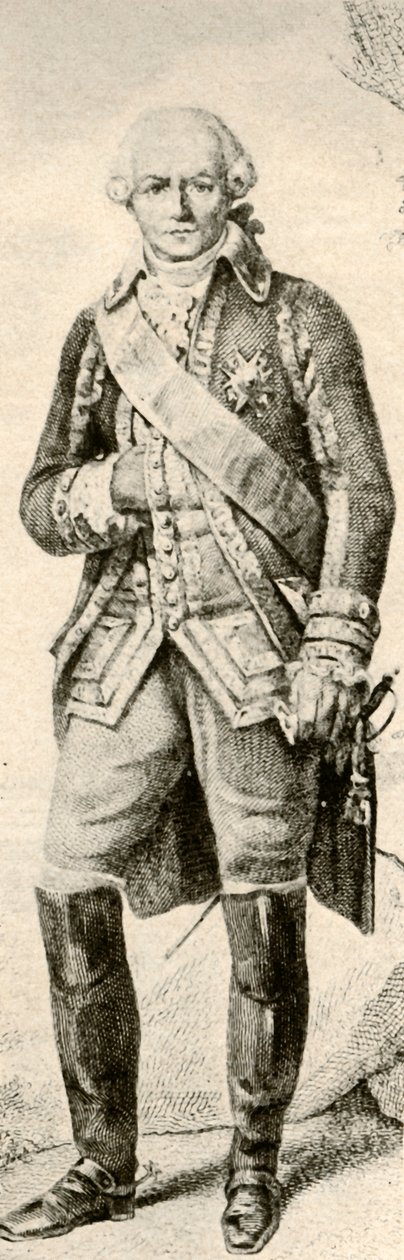 Conde de Rochambeau, mostrando el vestido de un oficial francés, 1791, 1937 de Unbekannt