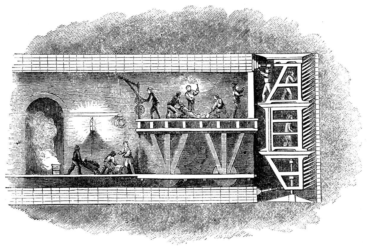 Construcción del Túnel del Támesis, Londres, 1825-1843 de Unbekannt