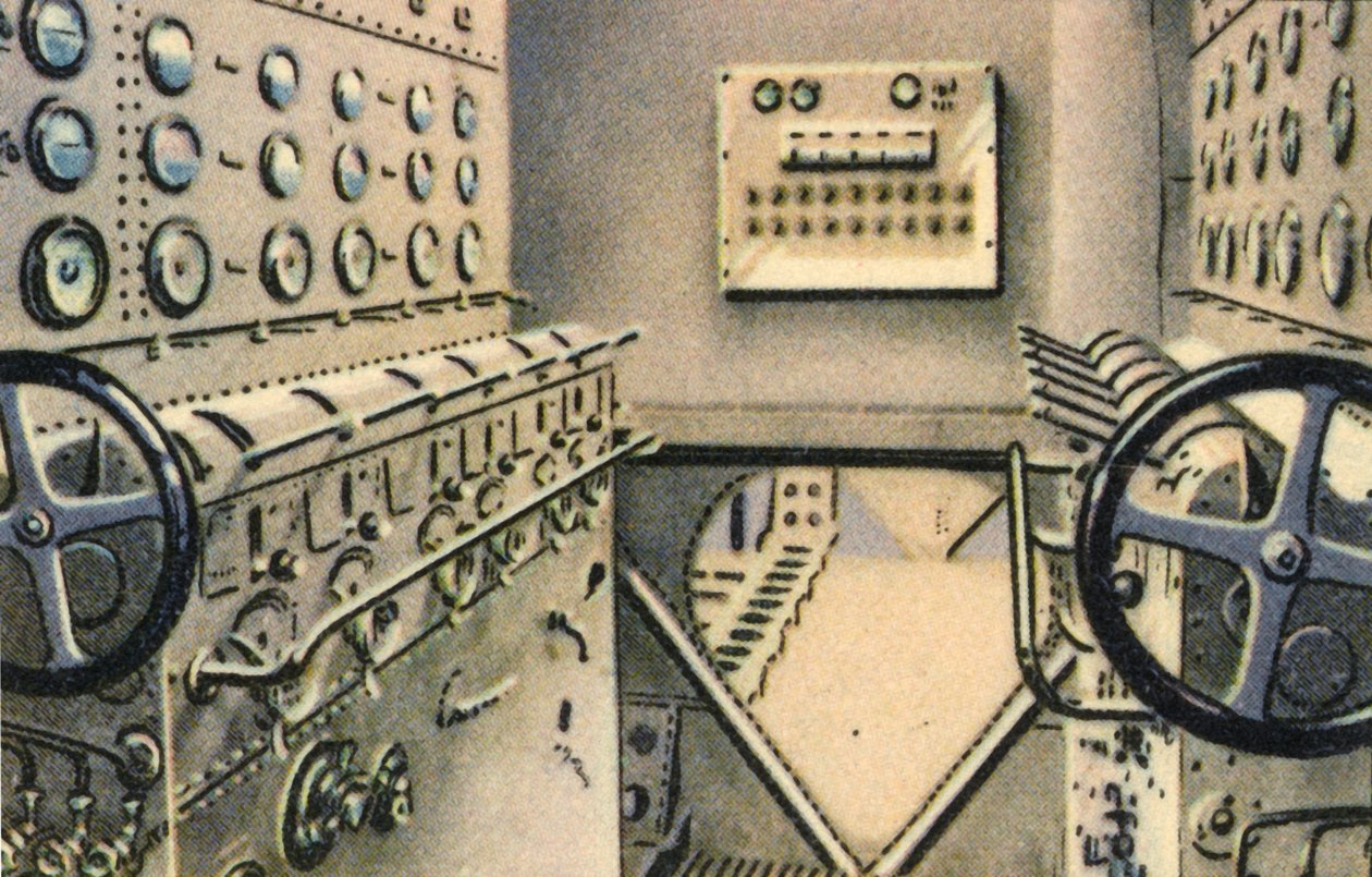Sala de control a bordo del hidroavión Dornier Do X, 1920s, 1932 de Unbekannt