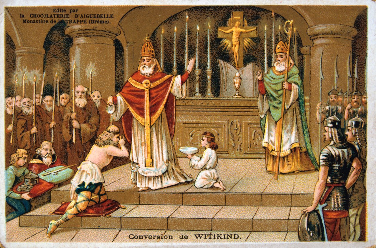 Conversión de Witikind, 785 d.C., siglo XIX de Unbekannt