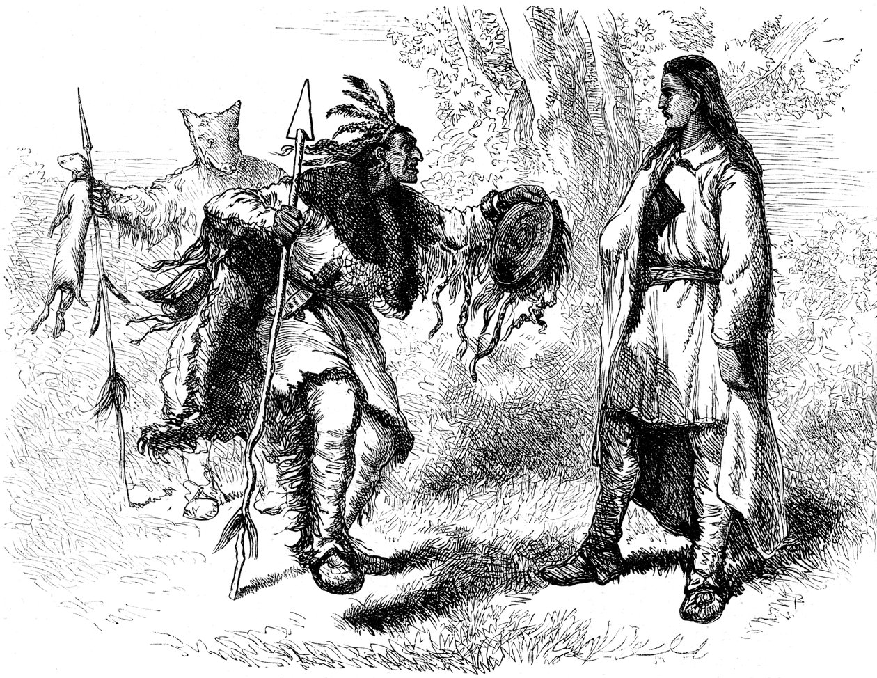 Nativo americano convertido y Powows, siglo XVII c1880 de Unbekannt