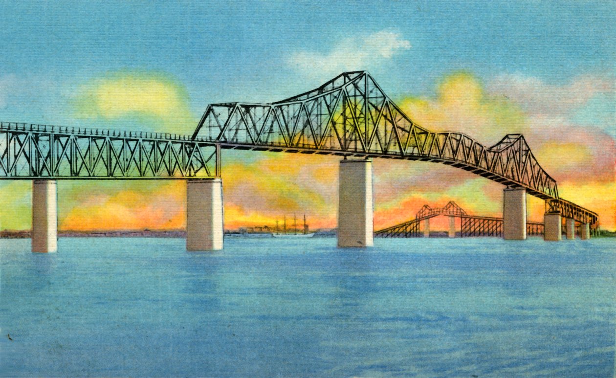 Puente del río Cooper, Charleston, S.C., 1942 de Unbekannt