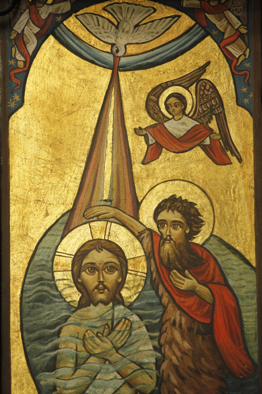 Icono copto: el bautismo de Jesús, El Cairo, Egipto de Unbekannt