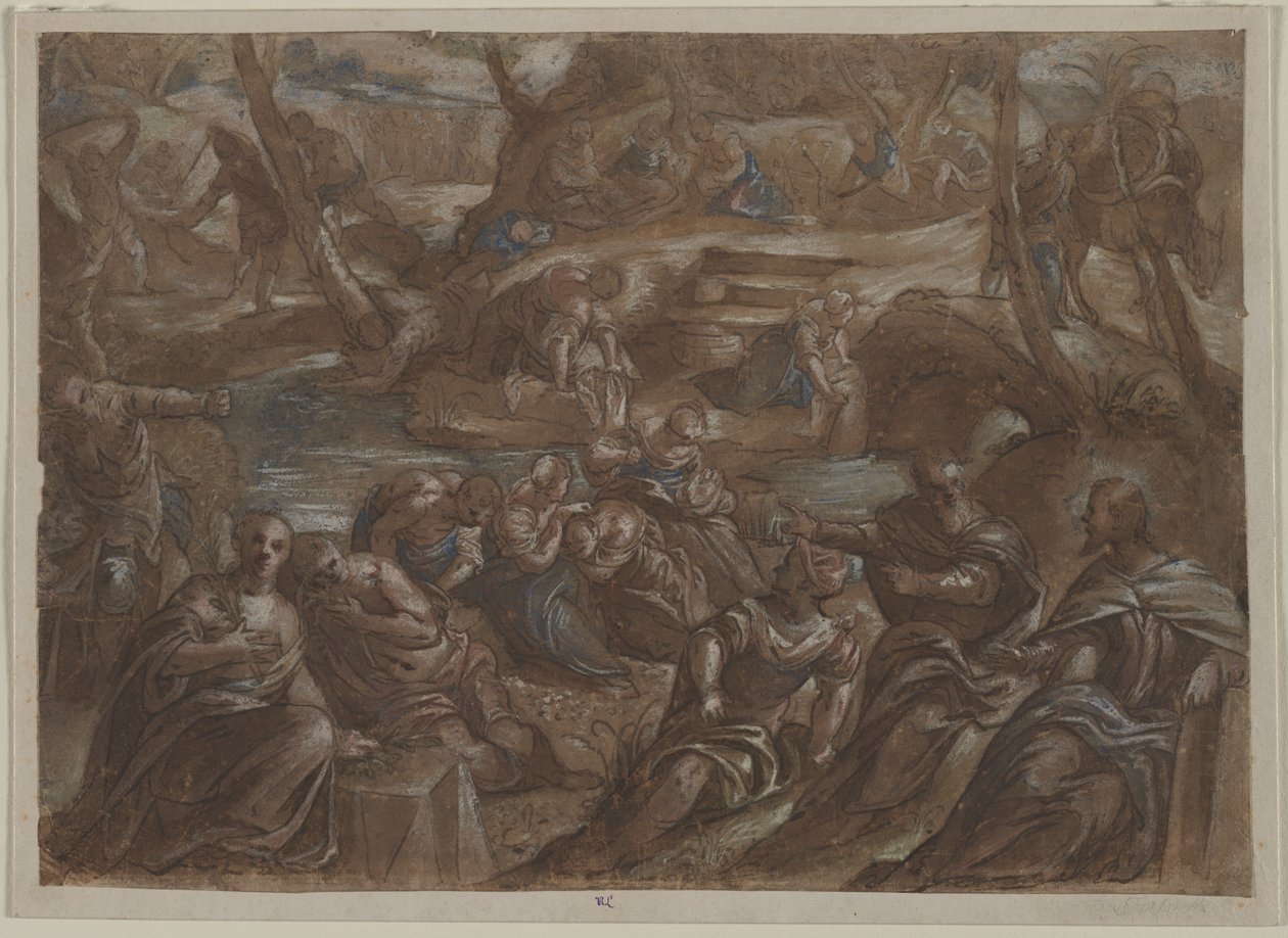 Copia de Los Hijos de Israel Recogiendo el Maná de Tintoretto, después de 1594 de Unbekannt