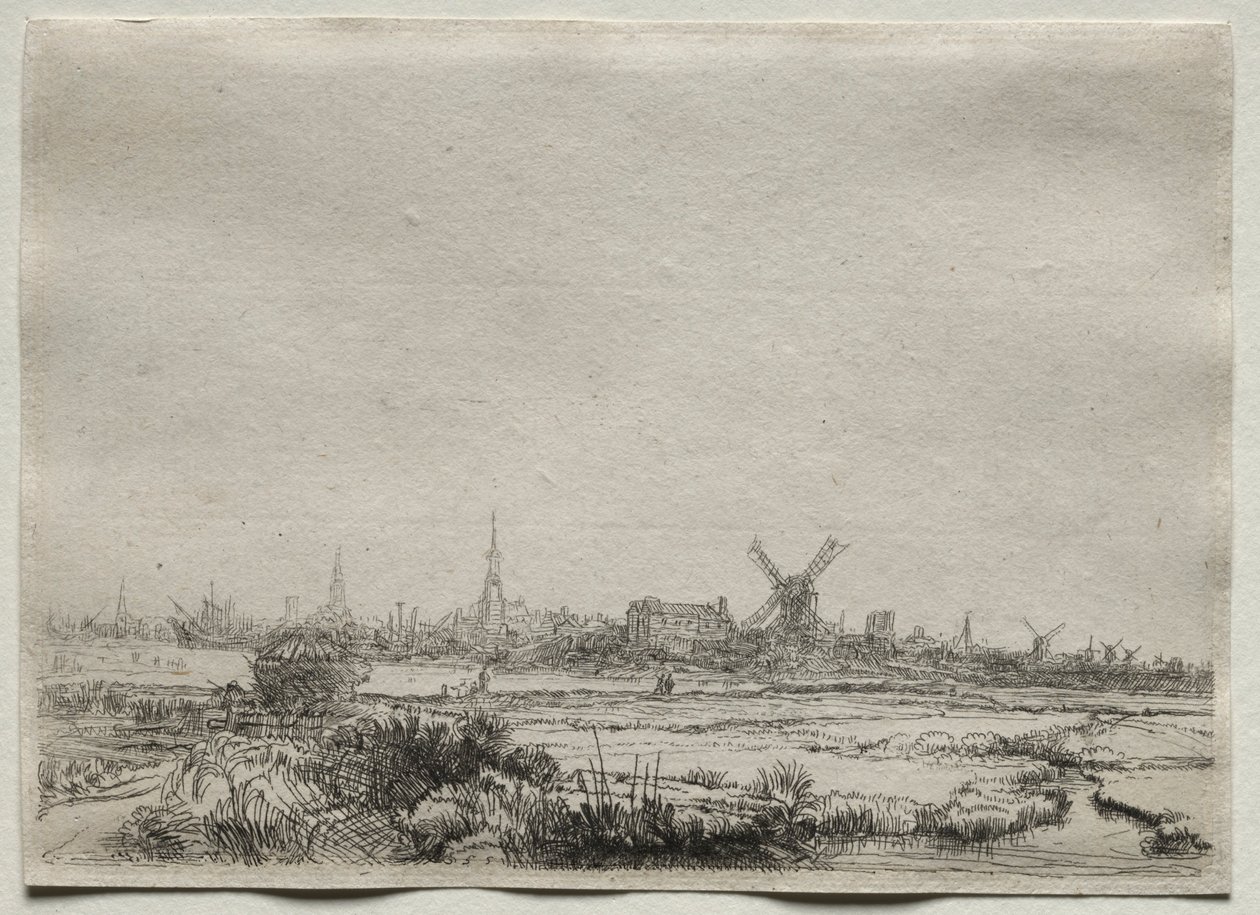Copia de Vista de Ámsterdam desde el noroeste, 1700s de Unbekannt