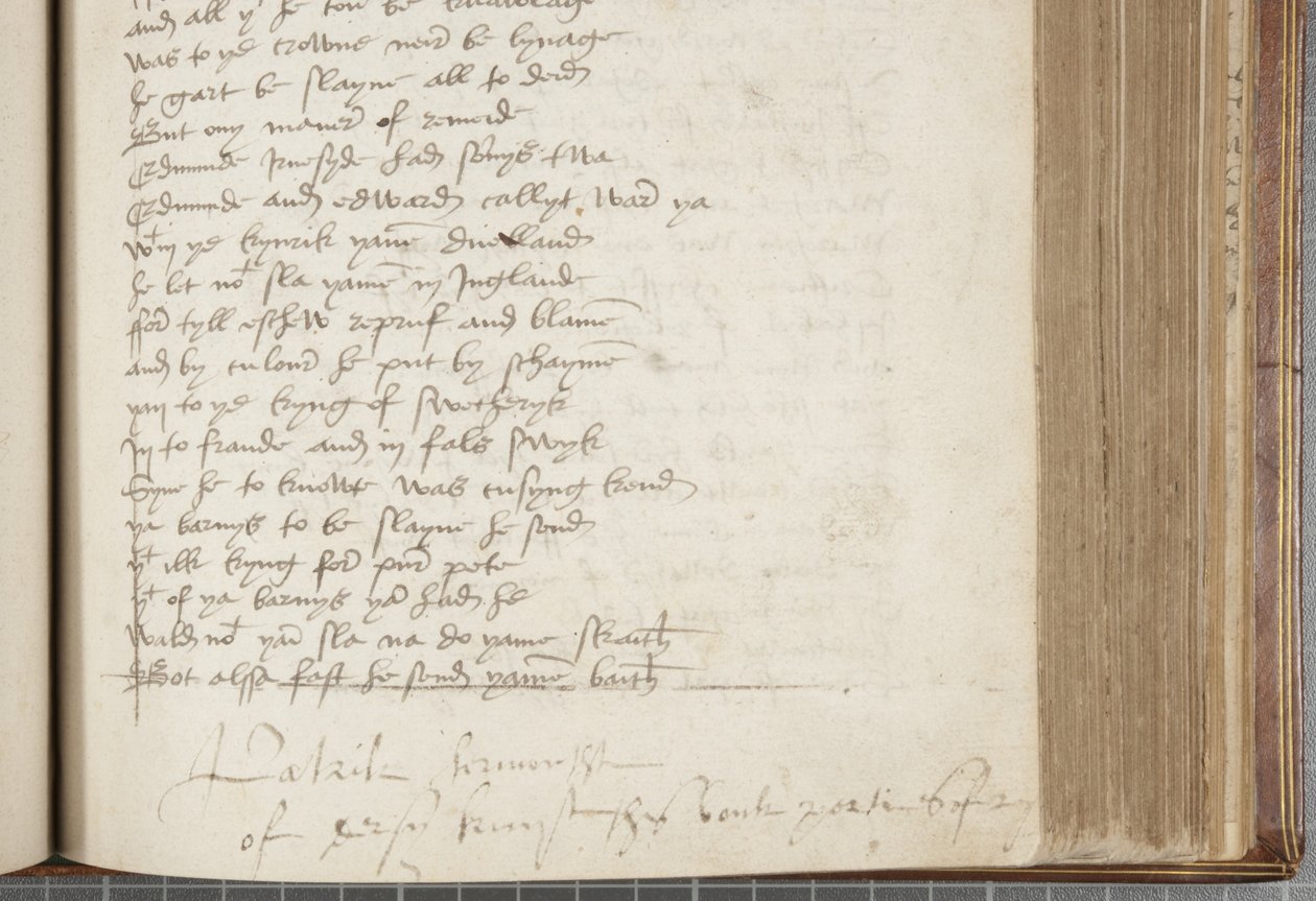 Copia de la Crónica de Andrew of Wyntoun, Fol 224 recto (detalle), c.1550 de Unbekannt
