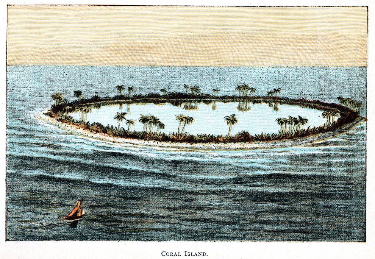 Arrecife de coral rodeando una laguna de Unbekannt