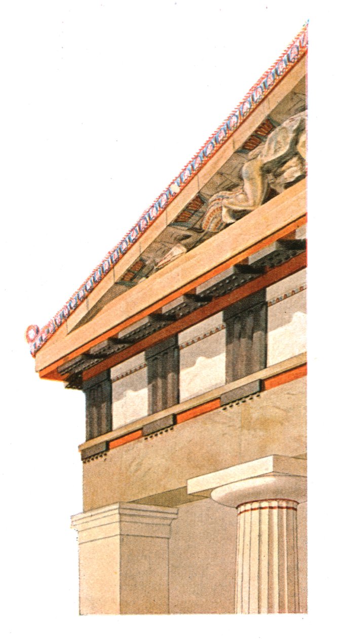 Esquina del frontón del antiguo Templo de Atenea en la Acrópolis de Atenas, Grecia, 1928 de Unbekannt