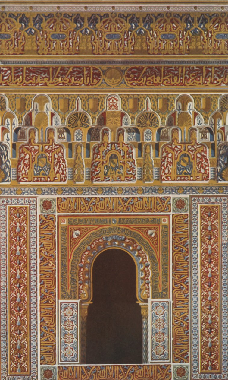 Cornisa y ventana en el centro de la Fachada de la Mezquita, 1907 de Unbekannt