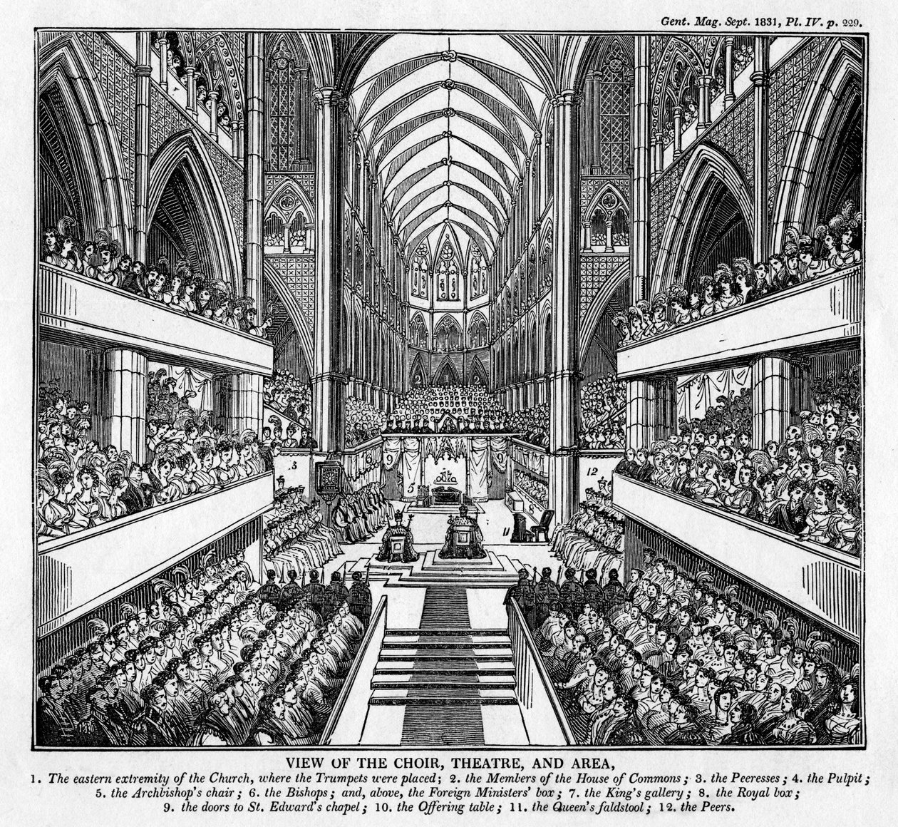 Coronación del Rey Guillermo IV y la Reina Adelaida, Abadía de Westminster, Londres, 1831 de Unbekannt
