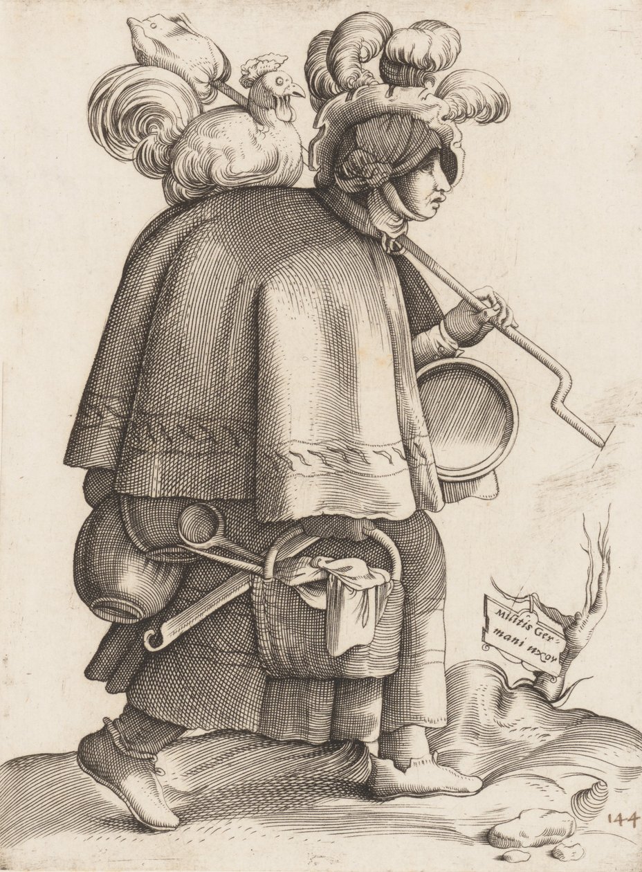 Placa de vestuario: Esposa de un guerrero de Alemania, ca. 1558-70 de Unbekannt
