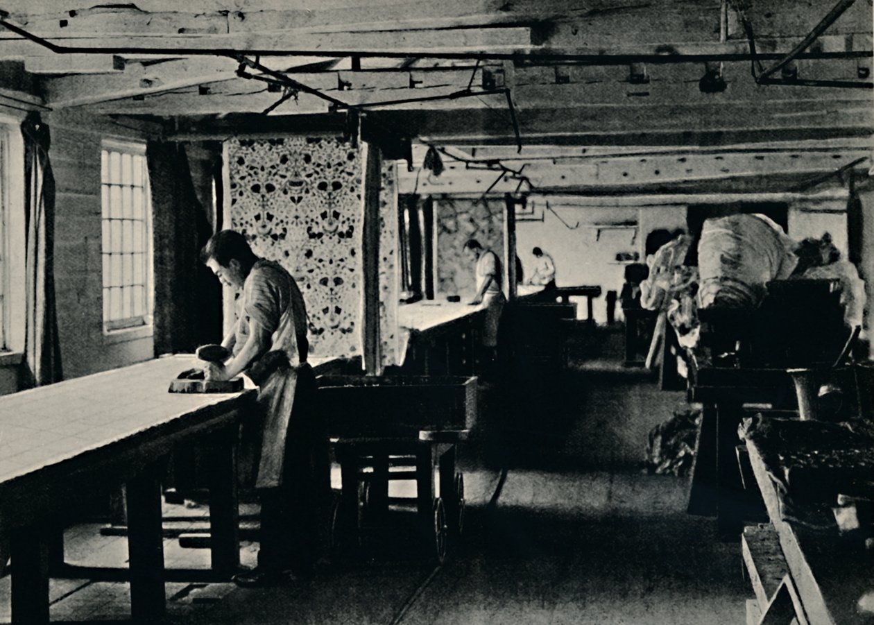 Impresión de algodón en Merton Abbey Works, c1884 de Unbekannt