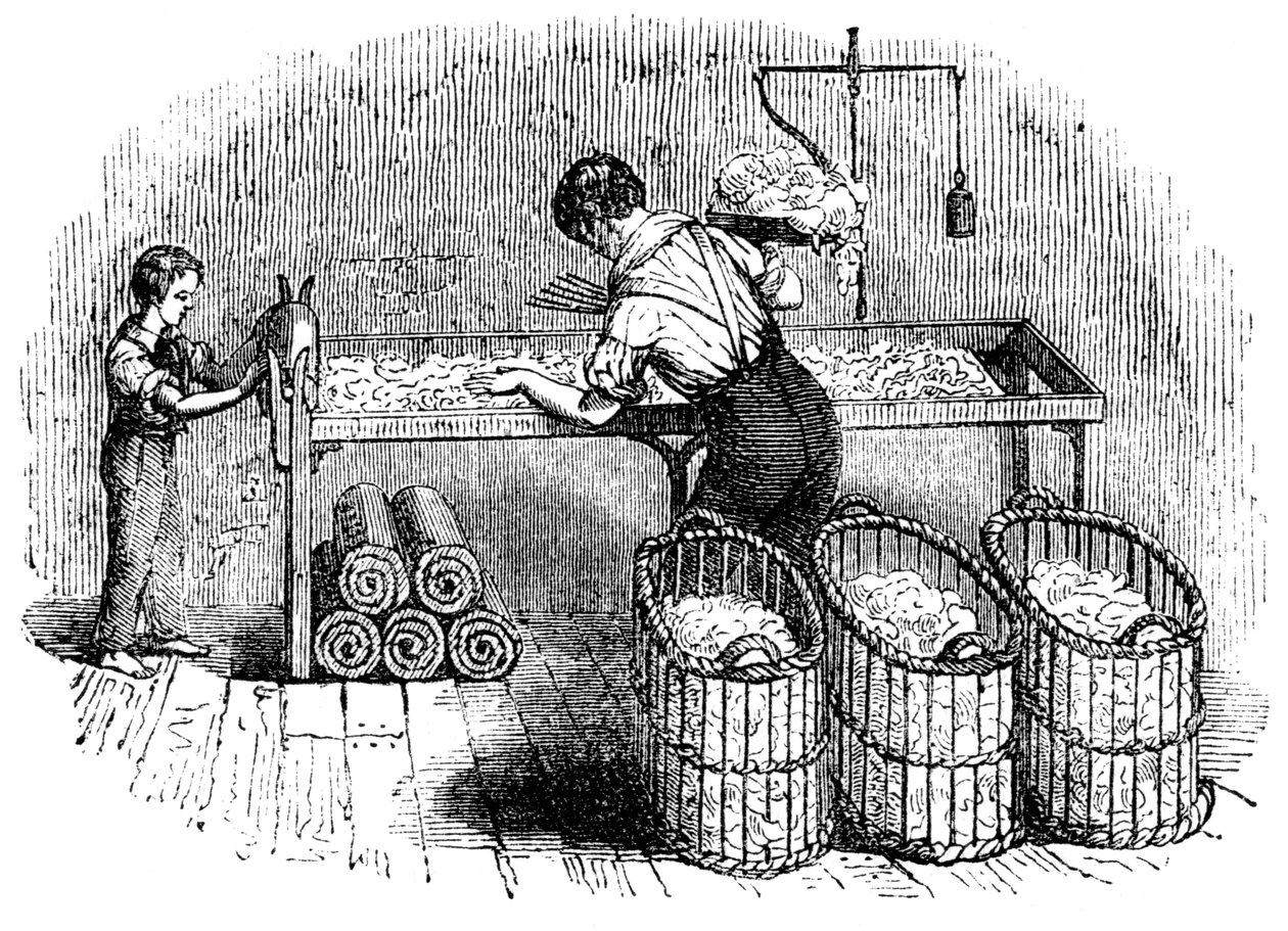 Fabricación de algodón, c. 1845 de Unbekannt
